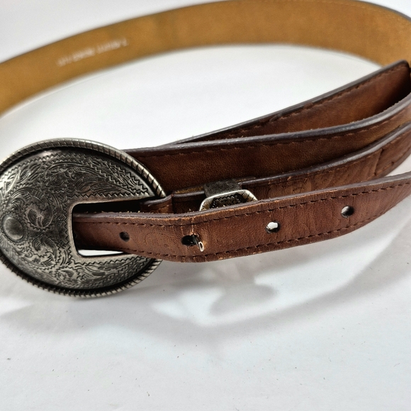 Vintage Brown Leather Western Concho Belt 1870 Large - Picture 5 of 9
